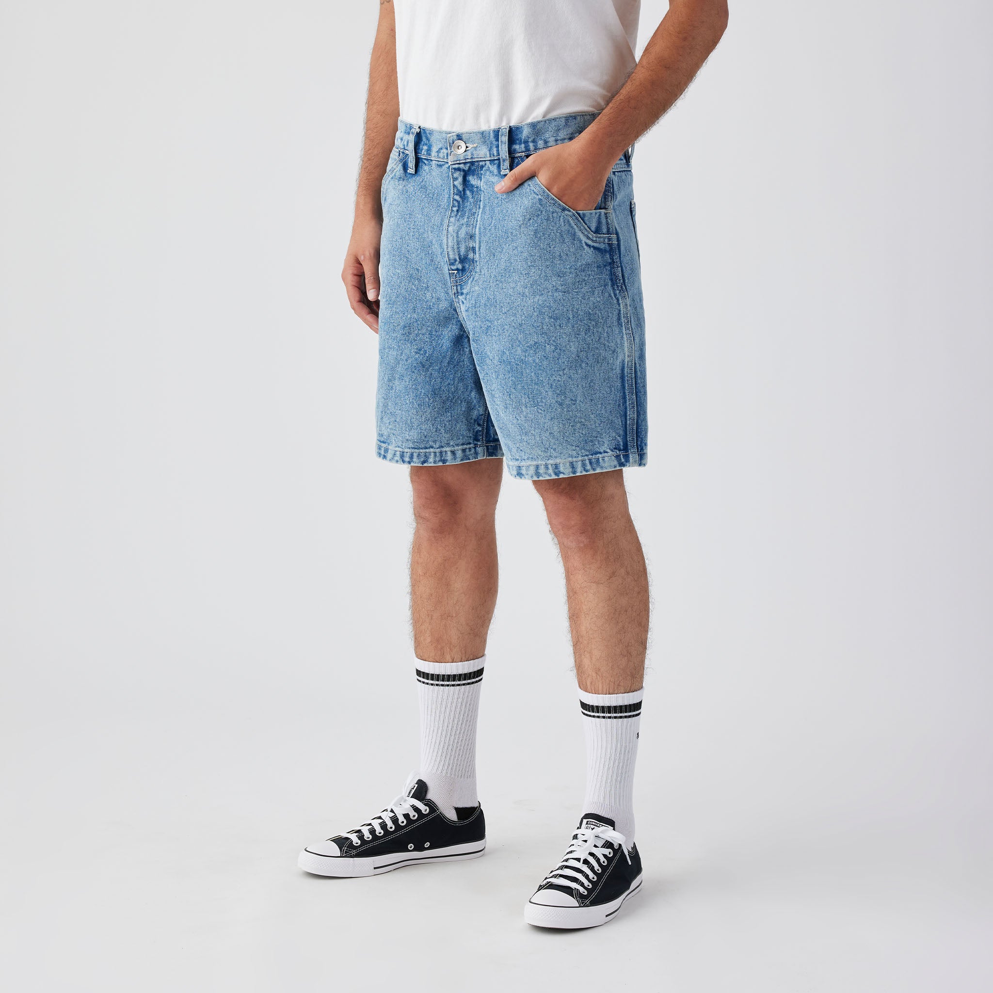 Sandstone Light Wash Denim Shorts