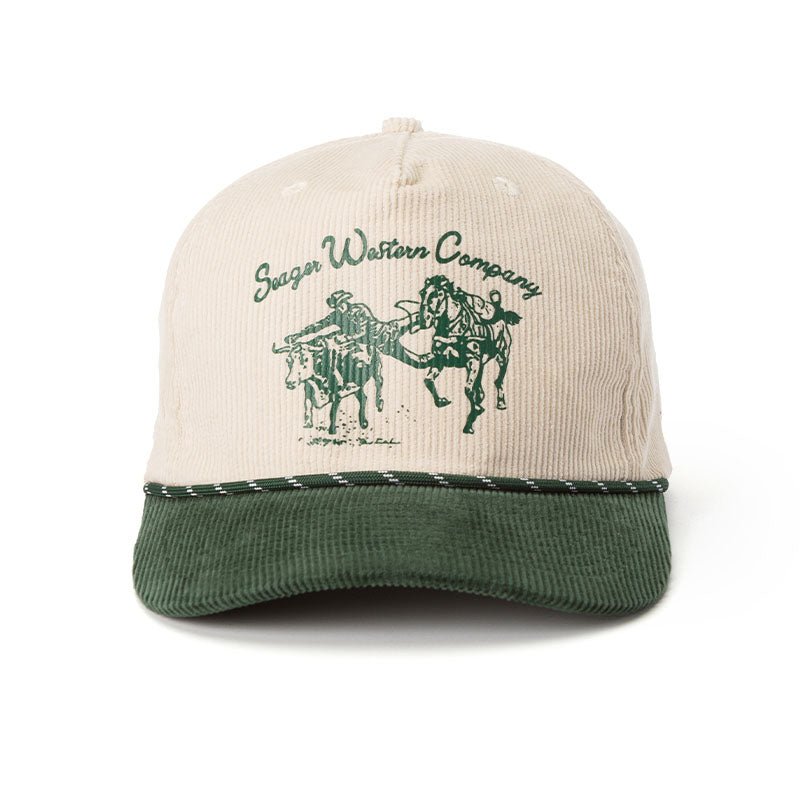 Los Rios Corduroy Snapback Natural/Green - Seager Co.